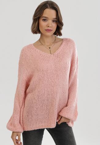 Jasnoróżowy Sweter Z Wełną Watertwirls