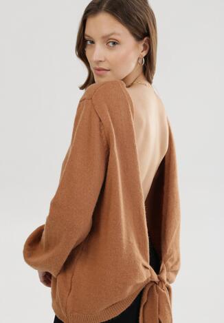 Ciemnobeżowy Sweter Kylerris