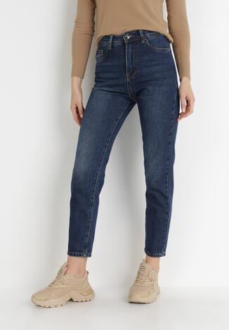 Granatowe Jeansy Slouchy Broombutter