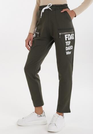 Ciemnozielone Spodnie Dresowe Coridise