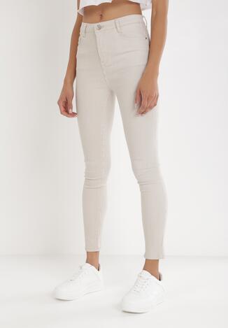 Jasnobeżowe Spodnie Skinny Themirose
