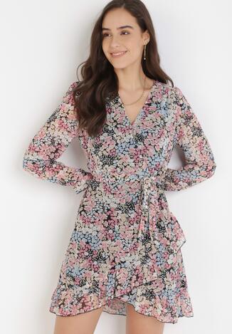 Czarno-Różowa Sukienka Nailane