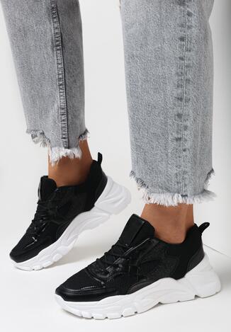 Czarne Sneakersy Falenas