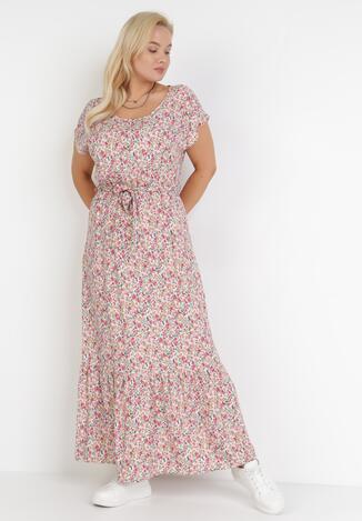 Biało-Różowa Sukienka Alcimoni