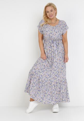 Biało-Niebieska Sukienka Alcimoni
