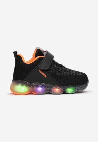 Czarno-Pomarańczowe Buty Sportowe LED Savarinix