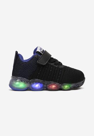 Czarno-Niebieskie Buty Sportowe LED Calyphishae