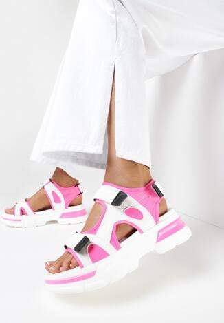 Biało-Różowe Sandały Thespohsa