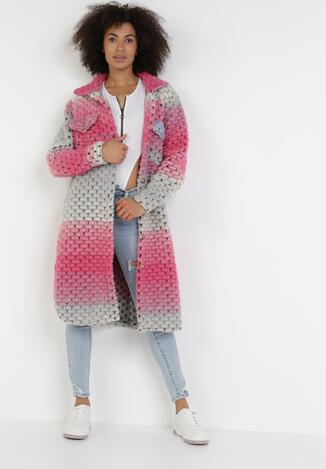 Fuksjowy Płaszcz Z Wełną Acalisia