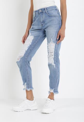 Niebieskie Jeansy Mom Fit Selestaxise