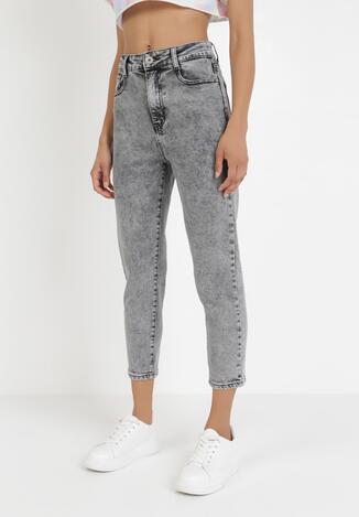 Ciemnoszare Jeansy Mom Fit Phikharei