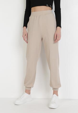 Beżowe Spodnie Dresowe Rhaenissis