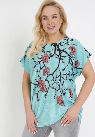 Miętowy T-shirt Ethallis