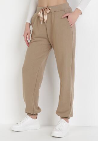 Jasnobeżowe Spodnie Dresowe Peshyphe