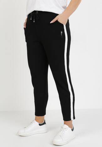 Czarne Spodnie Dresowe Krynvynia