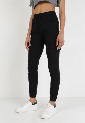 Czarne Spodnie Joggery Uhrelin