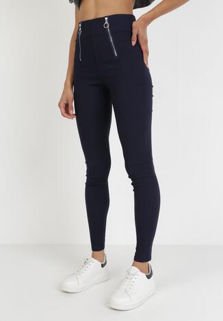 Granatowe Spodnie Skinny Kelnessa