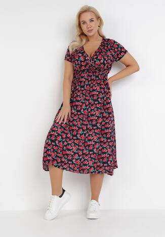Granatowo-Czerwona Sukienka Elrinlia