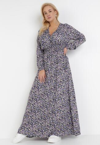 Czarno-Fioletowa Sukienka Ohirnila