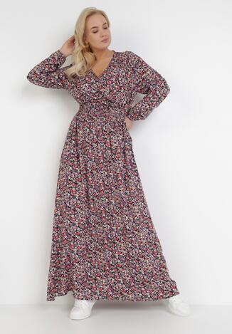 Granatowo-Czerwona Sukienka Ohirnila