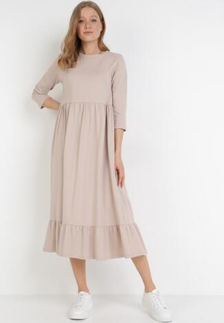 Beżowa Sukienka Himeete