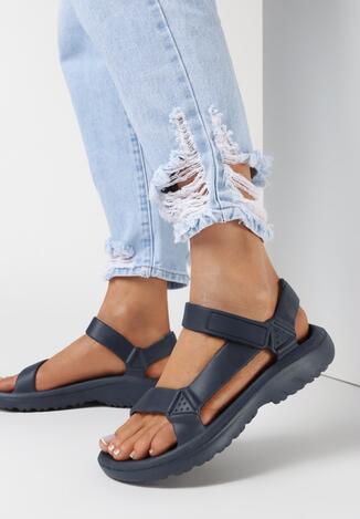 Granatowe Sandały Borlaeno