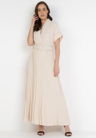Jasnobeżowa Sukienka Laodella