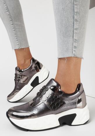Srebrne Sneakersy Paphice