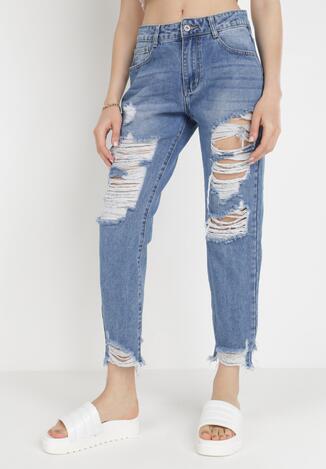 Niebieskie Jeansy Mom Fit Saphamellia