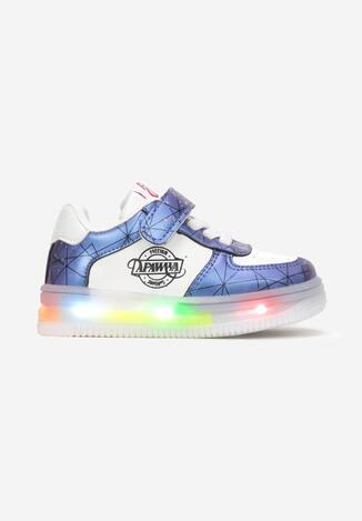 Granatowe Buty Sportowe LED Genenig