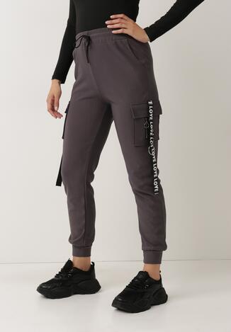 Ciemnoszare Spodnie Dresowe Checenedl