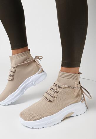 Ciemnobeżowe Sneakersy Kallissa
