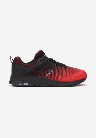 Czerwono-Czarne Buty Sportowe Agano