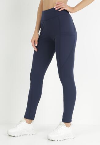 Granatowe Spodnie Skinny Althelaia