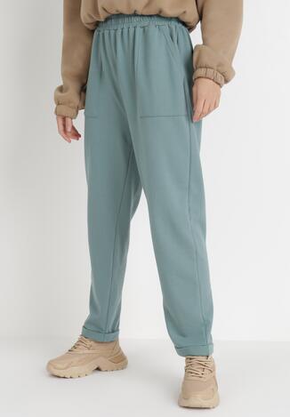 Miętowe Spodnie Dresowe Lyvyre