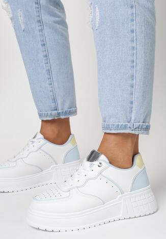 Biało-Niebieskie Sneakersy Naesyne
