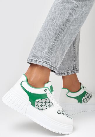 Biało-Zielone Sneakersy Sophaia