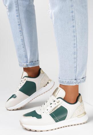 Beżowo-Zielone Sneakersy Thaleusa