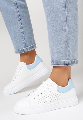 Biało-Niebieskie Sneakersy Basanie