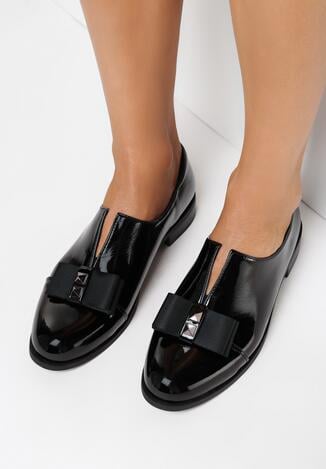 Czarne Półbuty ze Skórzaną Wkładką Europa