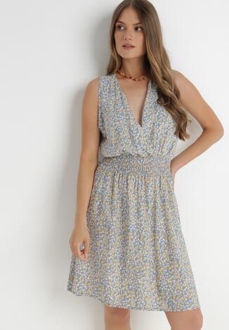 Niebieska Sukienka z Wiskozy Mhetwyn