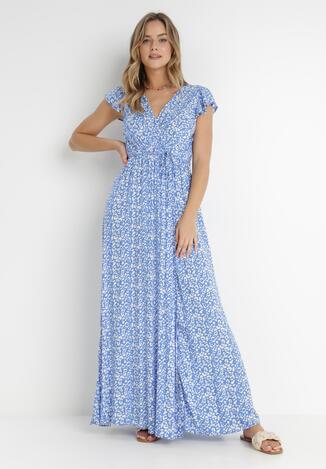 Niebieska Sukienka z Wiskozy Kephestra