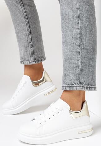 Biało-Złote Sneakersy Alexi