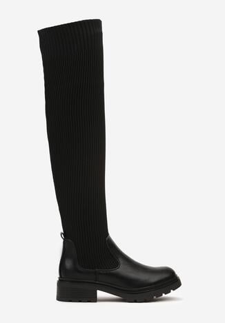 Czarne Kozaki z Elastyczną Cholewką Idandrou