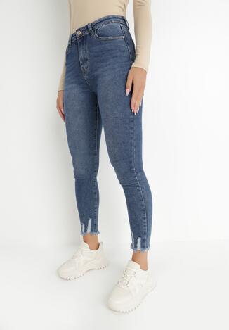 Granatowe Jeansy Skinny Fille