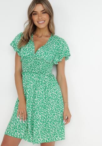 Zielona Sukienka z Wiskozy Meros