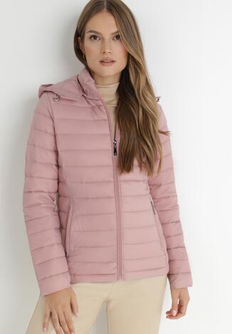 Ciemnoróżowa Kurtka Pikowana Nylonowa Kava