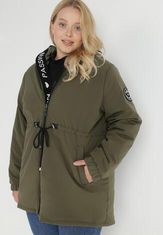 Ciemnozielona Kurtka Parka z Kapturem Jarvinen