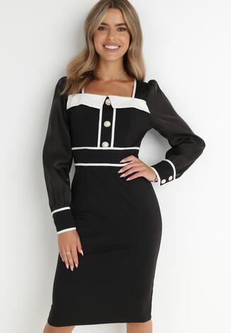 Czarna Sukienka Dopasowana Hulli