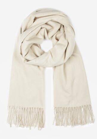 Jasnobeżowy Szalik z Frędzlami Fariza